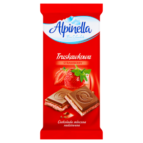 Alpinella Czekolada mleczna nadziewana truskawkowa 100 g c38c3b75e4de32e0452e58b6c9afdfb0