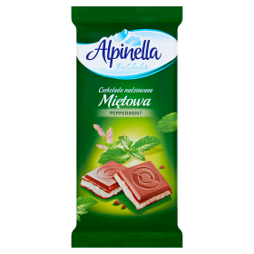 Alpinella Czekolada nadziewana miętowa 100 g 6346526eeeeac2c6d17f7ecc23ea8ead