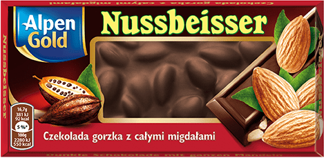 Alpen Gold Nussbeisser Czekolada Gorzka z całymi migdałami 100 g 38ed4891c07a81e85cd5a8f84704f118
