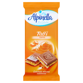 Alpinella Czekolada mleczna nadziewana toffi 100 g f9cc83d399c648fa15e1d683ebd1bfc1