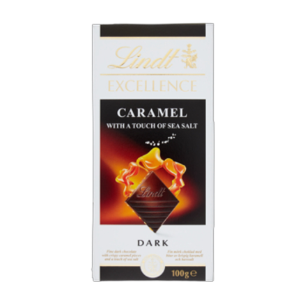 Lindt Excellence Czekolada ciemna z kawałkami karmelu i odrobiną soli morskiej 100 g Lindt Excellence Czekolada ciemna z kawałkami karmelu i odrobiną soli morskiej 100 g