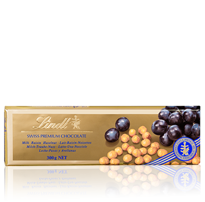 Lindt Szwajcarska czekolada mleczna z rodzynkami i orzechami laskowymi 300 g 12ae1921eb441251cf7979e98b7f2f86
