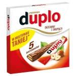 Duplo Wafel z orzechowym nadzieniem pokryty mleczną czekoladą 91 g 5 batoników
