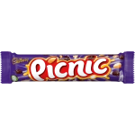 Cadbury Picnic Czekolada mleczna z karmelem orzeszkami ziemnymi chrupkami i winogronami 48,4 g