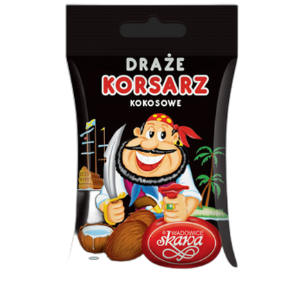 Wadowice Skawa Korsarz Draże kokosowe 70 g Wadowice Skawa Korsarz Draże kokosowe 70 g