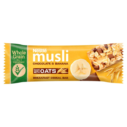 Nestlé Musli Batonik zbożowy z mleczną czekoladą i bananami 35 g 692bb21ab5dea5e53c996cd953b2552e