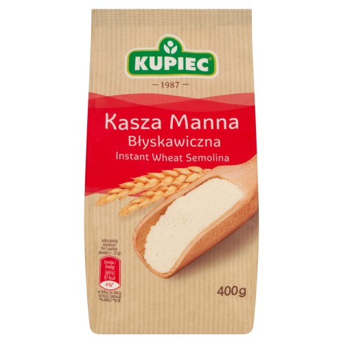 Kupiec Kasza manna błyskawiczna 400 g 8919422a15e63482cfb327b18bcdfb29