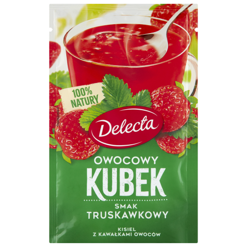 Delecta Owocowy kubek Kisiel o smaku truskawkowym 30 g