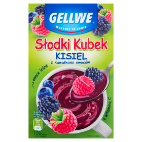 Gellwe Słodki Kubek Kisiel z kawałkami owoców owoce leśne 30 g df961ffb528d125f7ae16237e41f1366