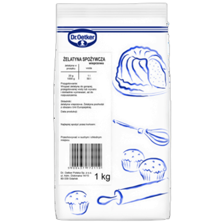 Dr. Oetker Żelatyna spożywcza wieprzowa 1 kg Dr. Oetker Żelatyna spożywcza wieprzowa 1 kg