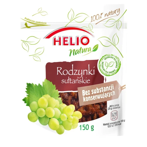Helio Natura Rodzynki sułtańskie 150 g 62d67608bca96999cbc36fca292a7940