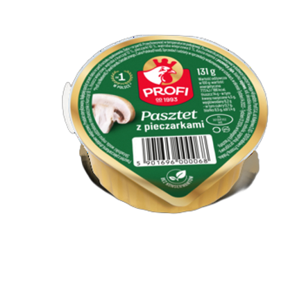 Pasztet z drobiem i pieczarkami Profi 131 g Pasztet z drobiem i pieczarkami Profi 131g