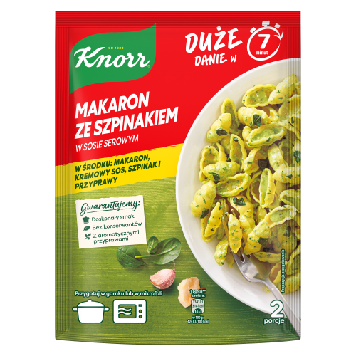 Knorr Makaron ze szpinakiem w sosie serowym 160 g Knorr Makaron ze szpinakiem w sosie serowym 160 g