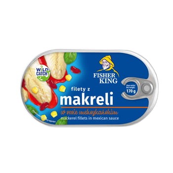 Filety Z Makreli W Sosie Meksykańskim 170 g Fisherking ff110ad22d4cc0a4595cfec7c5b1ac4a