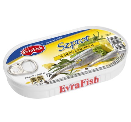 Evrafish szprot w oleju 170 g fd1d430c0a9ccb7e6a3c5074763a0de7