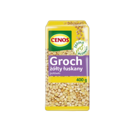 Cenos Groch żółty łuskany połówki 400 g Cenos Groch żółty łuskany połówki 400 g