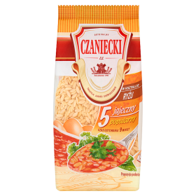 Czaniecki Makaron 5 jajeczny popularny w kształcie ryżu 250 g 7530d9641ec5330330135225a6b42101