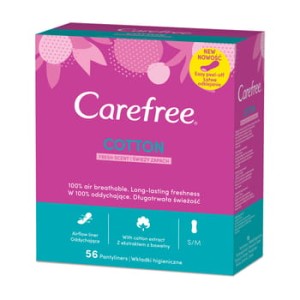 Wkładki higieniczne Carefree Cotton Fresh Scent 56szt.