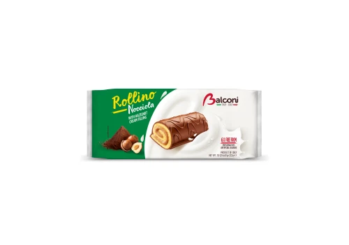 Balconi Rollino Nocciola rolki biszkoptowe z kremem z orzechów laskowych w polewie 222 g 08890c62e176fd2cc966bde3d2817206