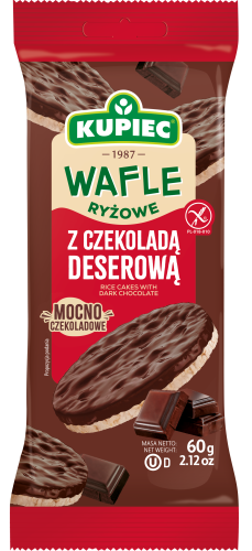Kupiec Wafle ryżowe z belgijska czekoladą deserową 60g