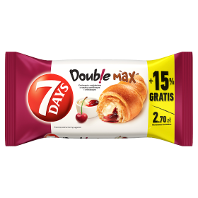 7 Days Doub!e Max Croissant z nadzieniem o smaku waniliowym i wiśniowym 110 g 687ac54cc1351bd53de976fe566018c8