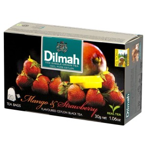 Dilmah Cejlońska czarna herbata z aromatem mango i truskawki 30 g 20 torebek