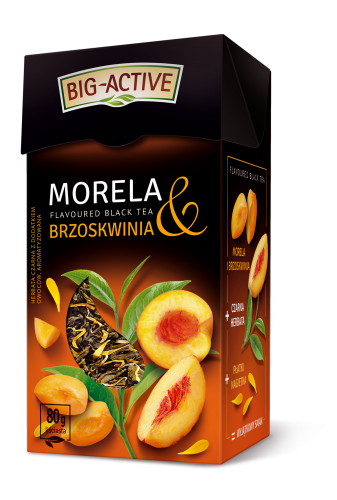 Big-Active Brzoskwinia & Morela Liściasta herbata czarna z kawałkami owoców 80 g Big-Active Brzoskwinia &amp; Morela Liściasta herbata czarna z kawałkami owoców 80 g
