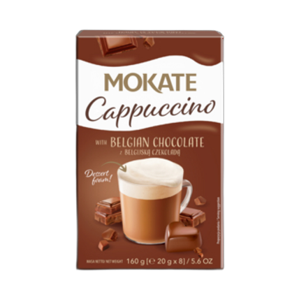 Mokate Cappuccino z belgijską czekoladą 160 g 8 x 20 g Mokate Cappuccino z belgijską czekoladą 160 g 8 x 20 g