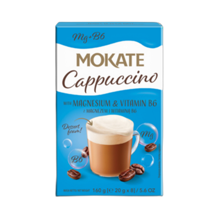 Mokate Cappuccino z magnezem 160 g 8 x 20 g Mokate Cappuccino z magnezem 160 g 8 x 20 g