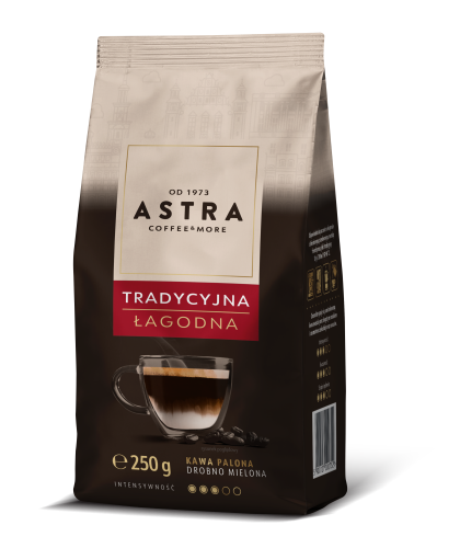 Astra Łagodna Delikatny smak Kawa drobno mielona 250 g