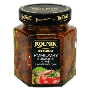 Rolnik Mediterana Pomidory suszone w oleju z pestkami dyni 280 g