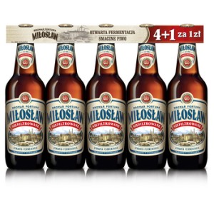 '4x Miłosław Niefiltrowane 500 ml + 1 butelka zwrotna