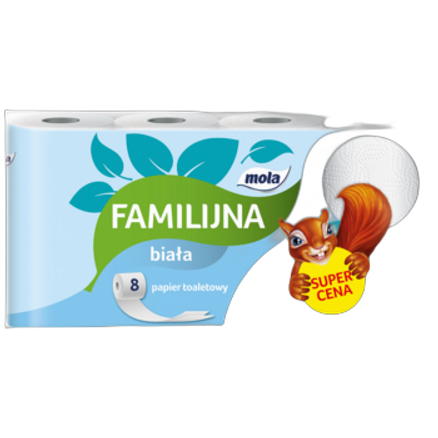 Papier toaletowy Mola Familijna biały 8 szt. Papier toaletowy Mola Familijna biały 8 szt.