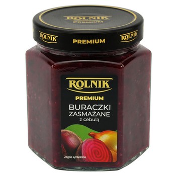 Rolnik Premium Buraczki zasmażane z cebulką 540 g Rolnik Premium Buraczki zasmażane z cebulką 540 g