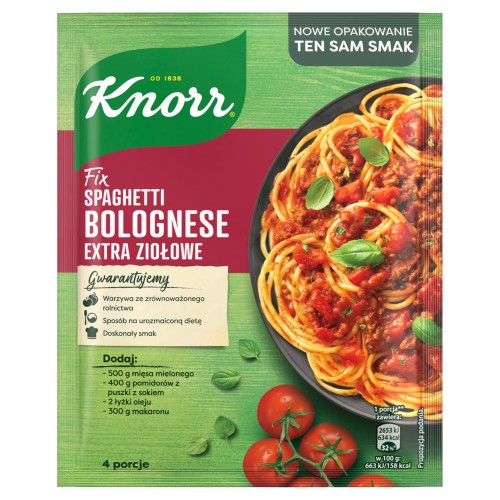 Knorr Fix Spaghetti Bolognese extra ziołowe 48 g c46b491af43c3f8f22820cdd7e1782b0