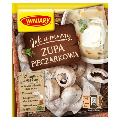 Winiary Jak u Mamy Zupa pieczarkowa 44 g 7b486999c2b9457c8af278d8bf1b77de