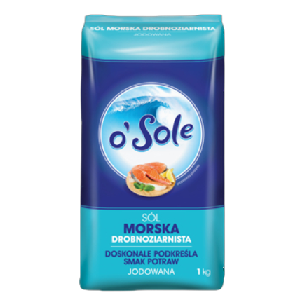 o'Sole Sól morska drobnoziarnista jodowana 1 kg o'Sole Sól morska drobnoziarnista jodowana 1 kg