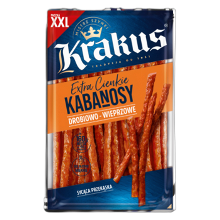 Kabanosy drobiowo-wieprzowe Krakus 250 g Kabanosy drobiowo-wieprzowe Krakus 250g