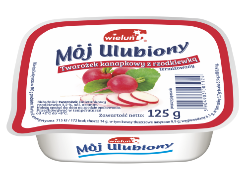 Wieluń Twaróg Kanapkowy Ulubiony 125 g Rzodkiew