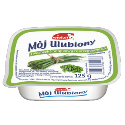 Wieluń Twaróg Kanapkowy Ulubiony 125 g Szczypiorek Wieluń Twaróg Kanapkowy Ulubiony 125 g Szczypiorek
