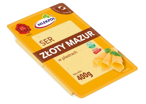 Mlekpol Ser Złoty Mazur plastry 400 g c6b73fdc3f993cebcfc3b2359e4d3843