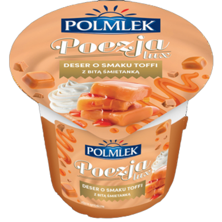 Polmlek Poezja Deser mleczny Lux toffi z bitą śmietanką waniliową 180 g Polmlek Poezja Deser mleczny Lux toffi z bitą śmietanką waniliową 180 g
