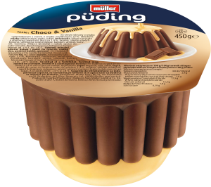 Müller Puding czekoladowy z sosem o smaku waniliowym 450 g