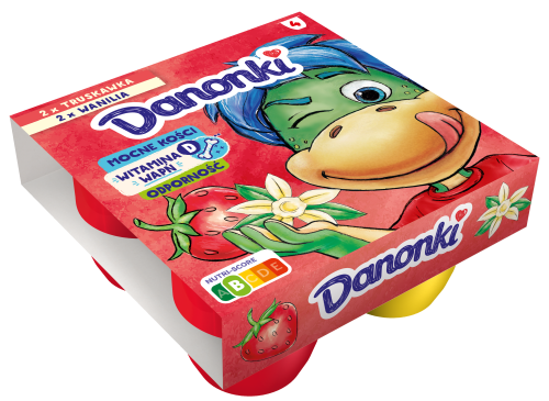 Danonki Mega truskawka smak waniliowy Twarożek 360 g 4 sztuki