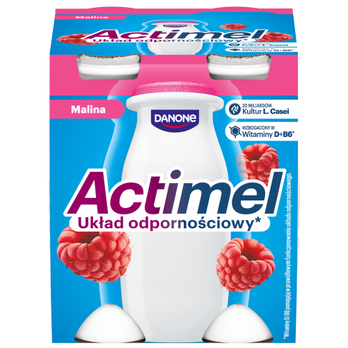 Actimel Malina Napój mleczny 400 g 4 sztuki