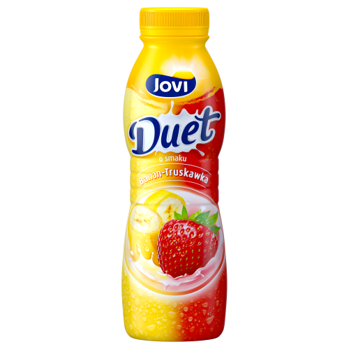 Jovi Duet Napój jogurtowy o smaku banan-truskawka 350 g