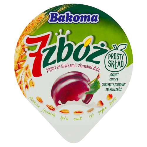 Bakoma 7 zbóż Jogurt ze śliwkami i ziarnami zbóż 300 g 02dcaa31e09409c7be09edf34cdc590b