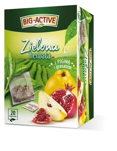 Big-Active Herbata zielona z pigwą plus granat 34 g 20 torebek Big-Active Herbata zielona z pigwą plus granat 34 g 20 torebek