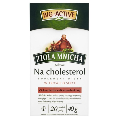Big-Active Zioła Mnicha Herbatka ziołowa zielona z karczochem i głogiem 40 g 20 torebek Suplement diety d8e0a0e7729b9e95af388e317ba44236