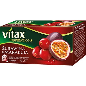 Herbata Vitax Inspirations Żurawina&Marakuja 20 torebek x 2 g 2b254a08000911880ed53b82ce6b15a2